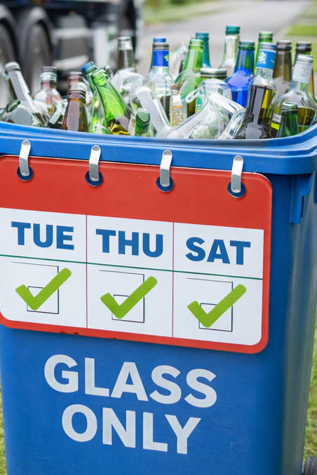 Scheduled glass waste collection